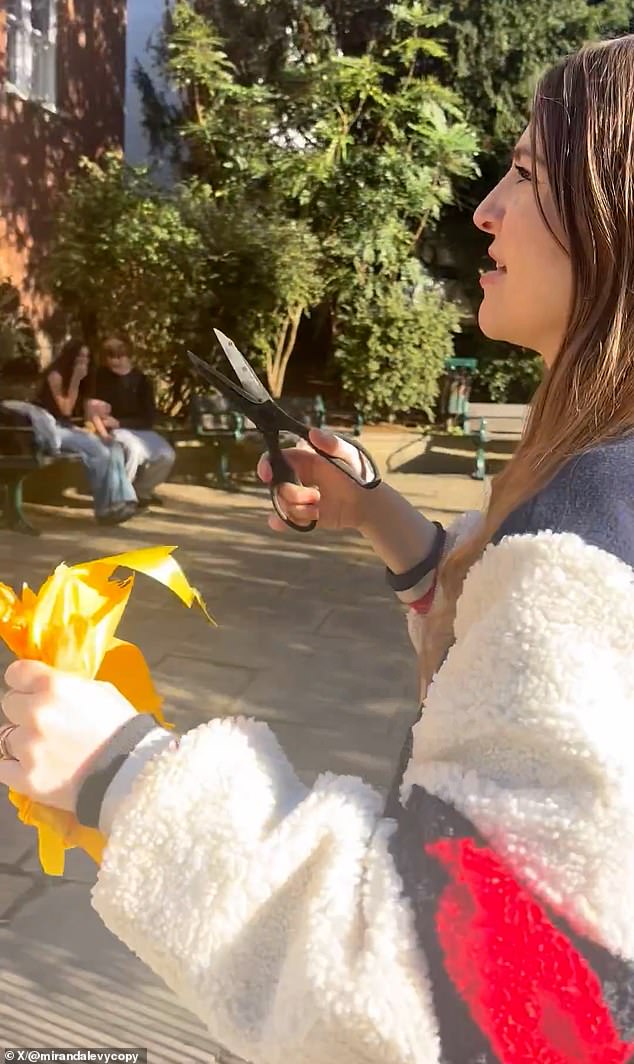 Locals confronted Ms Yahlom on Fortis Green Road in Muswell Hill outside The Pocket Park