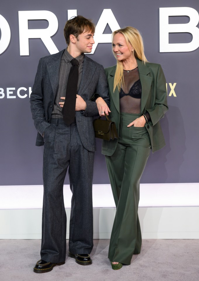 Beau Lee Jones and Emma Bunton at the "Victoria Beckham" World Premiere.