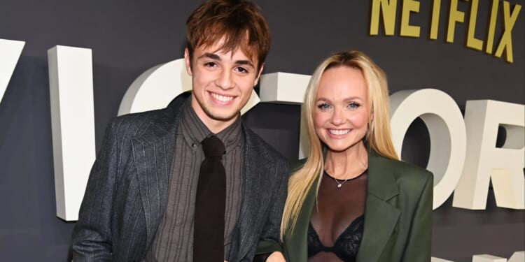 Emma Bunton's rarely seen son towers over her at Victoria Beckham's Netflix doc premiere