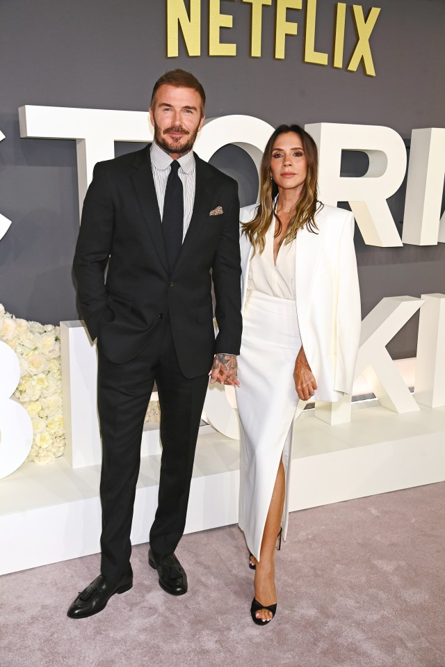 David and Victoria Beckham at the World Premiere of "Victoria Beckham".