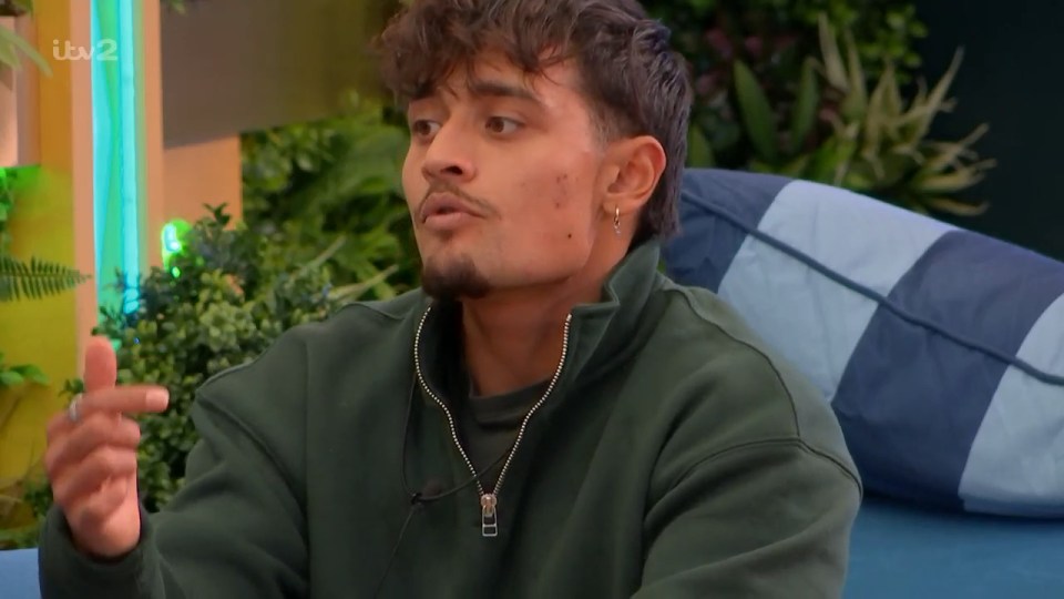Big Brother's George during a furious row with Lucy and Zelah.
