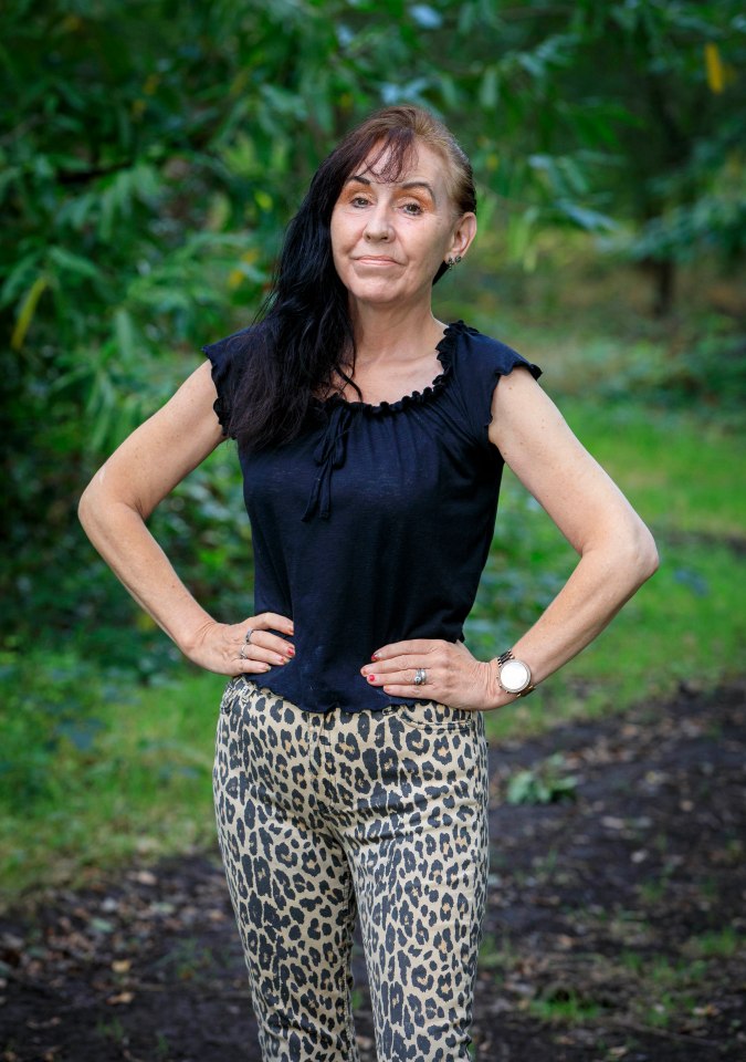 Sandra McKenzie, a former pop star, standing outdoors.