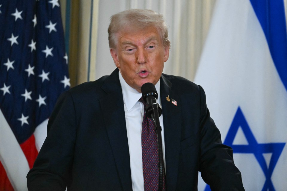 US President Donald Trump speaks at a press conference with Israeli Prime Minister Benjamin Netanyahu.