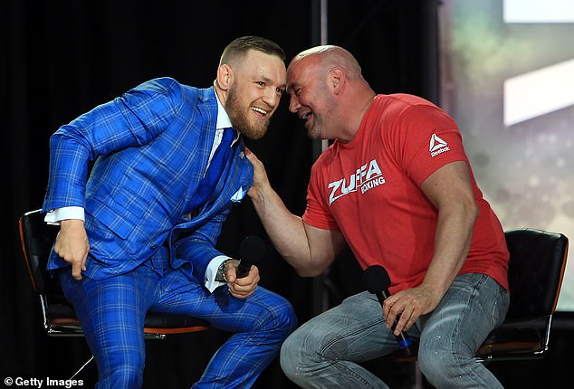 Dana White (right) made a glaring admission on the day of McGregor's second missed test