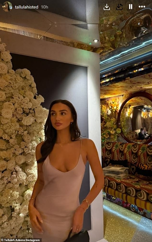 Tallulah shared a picture of her lilac dress to her Instagram Story