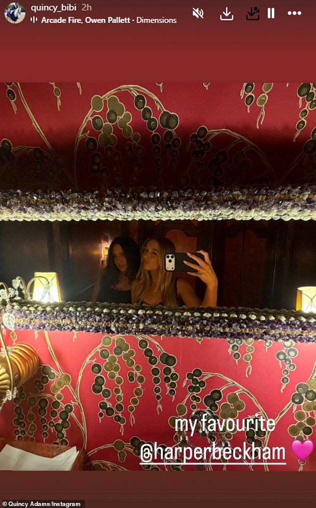 Quincy posted a snap taken of herself and Harper as they pouted for the camera while posing up a storm together in the ladies