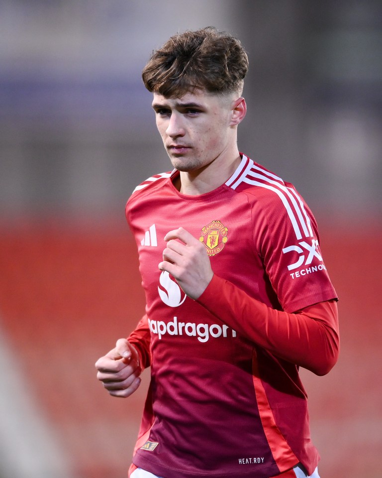 Jack Fletcher of Manchester United looking on during the FA Youth Cup match.