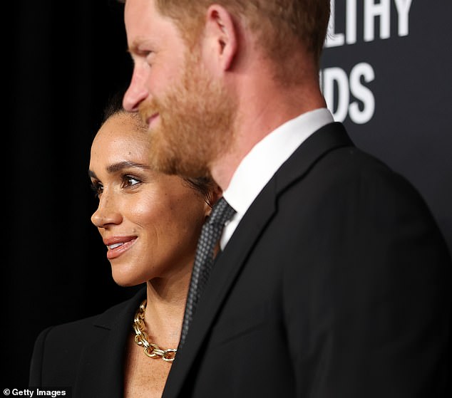 The couple are all smiles as they prepare to attend the event where they are set to be recognised as humanitarians of the year
