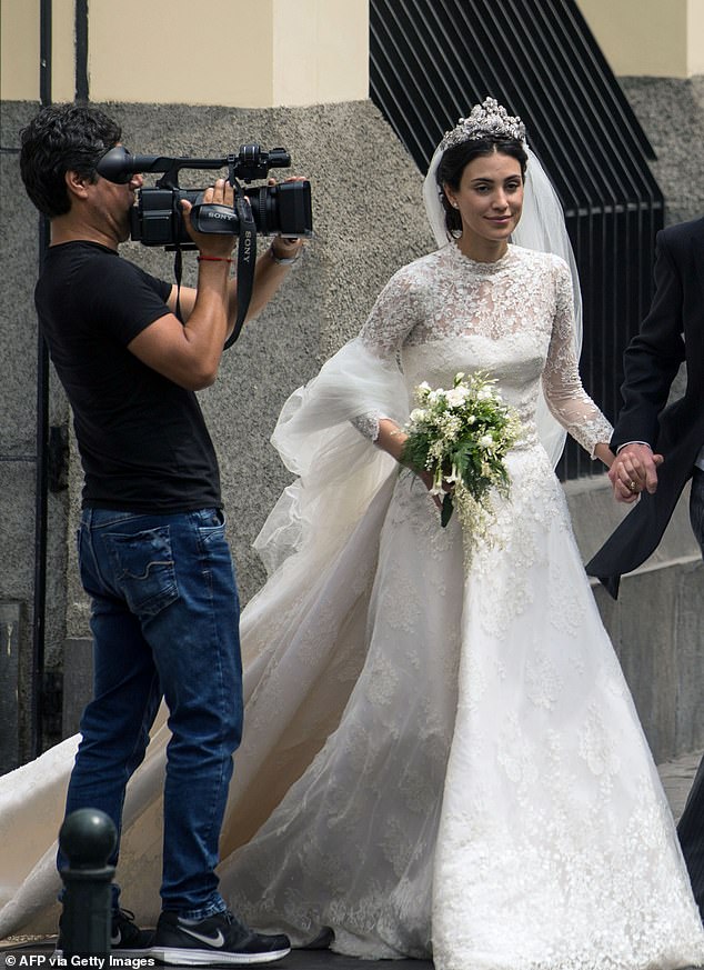 Alessandra de Osma stunned in a lace gown for her 2018 wedding to Prince Christian of Hanover in Lima, Peru