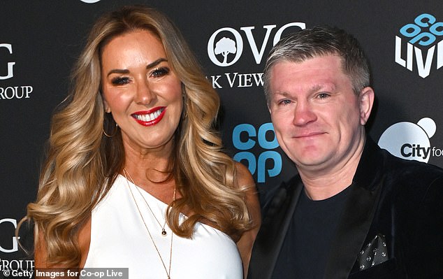 His death is a tragedy in four acts and the wrenching apart from his family was the most traumatic stanza: Hatton pictured with ex-partner Claire Sweeney in Manchester in April 2024