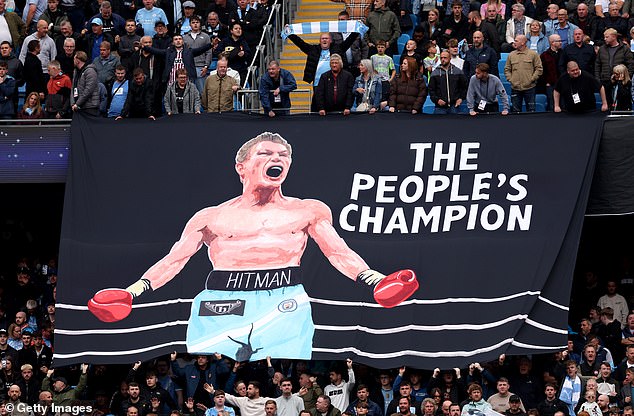 Manchester City - of whom Hatton was a huge fan - honoured the boxing legend with a tribute