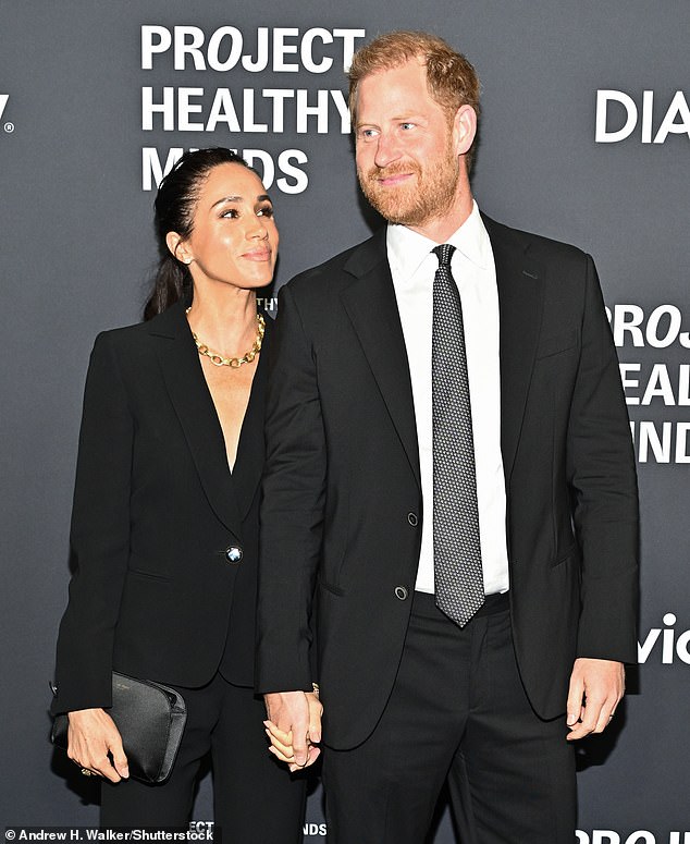 Meghan Markle beams as she gazes at Prince Harry ahead of tonight's Project Health Minds mental health gala
