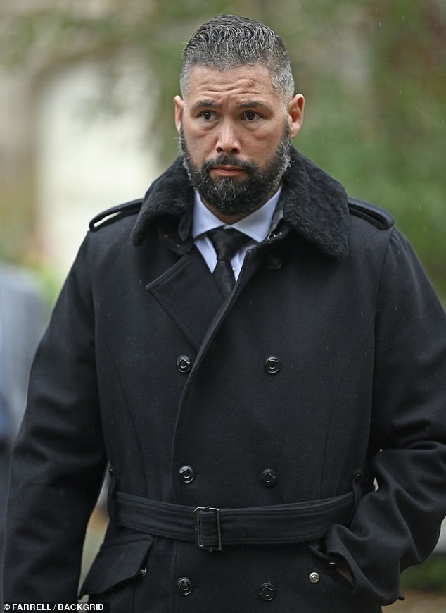 Former boxer Tony Bellew arrives at Manchester Cathedral for the funeral today