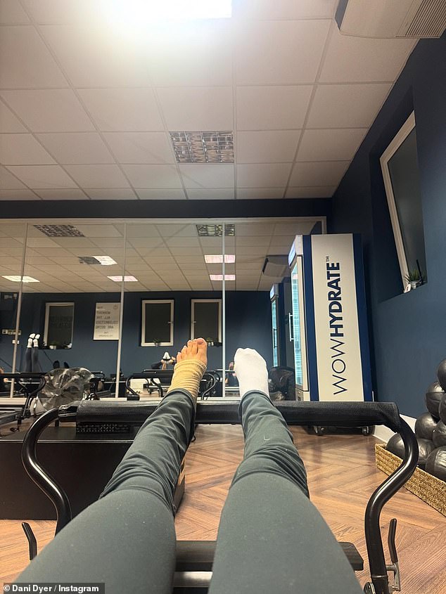 The TV personality also enjoyed some downtime as she got a facial and did a reformer Pilates class, despite her injury