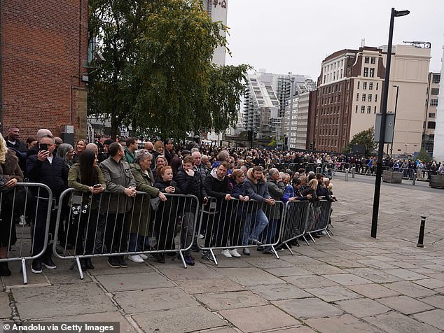 The funeral cortege of former boxer Ricky Hatton arrives at Manchester Cathedral today