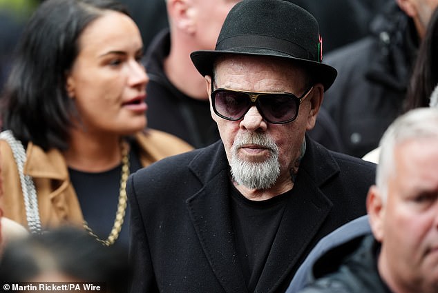 Billy Graham, former coach of Ricky Hatton, arrives ahead of the funeral service today