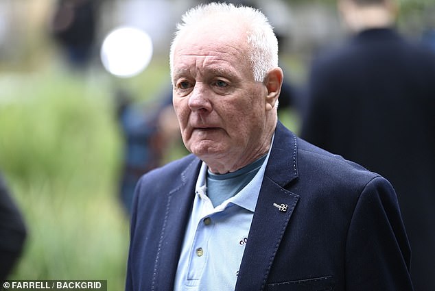 Coronation Street actor Bruce Jones  arrives at Manchester Cathedral for the funeral today