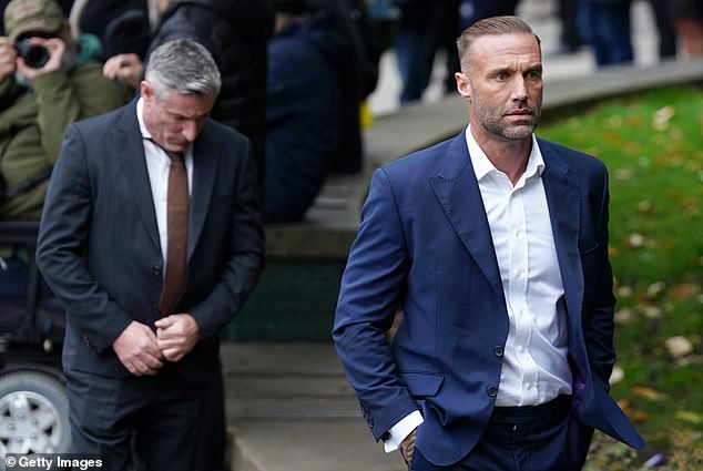 Calum Best attends the funeral of Ricky Hatton at Manchester Cathedral today
