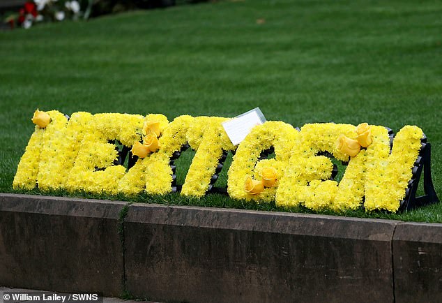 Flowers outside Manchester Cathedral this morning ahead of the funeral for Ricky Hatton