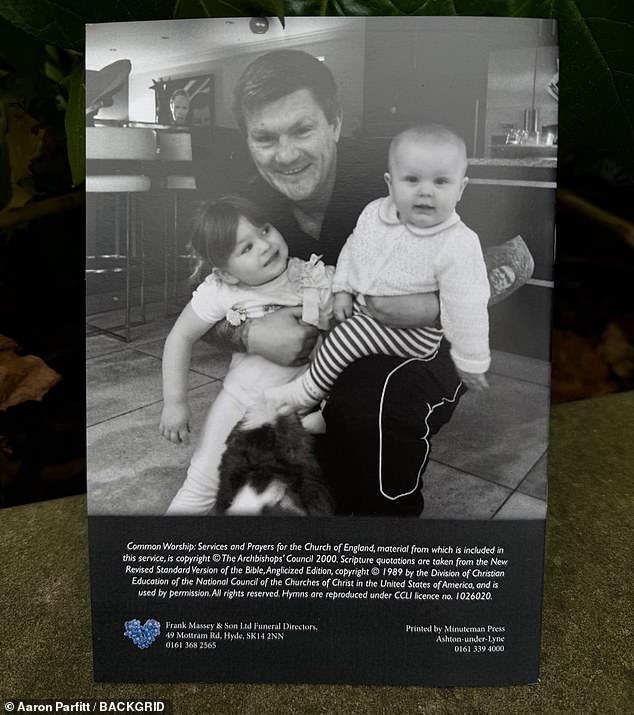 The back cover of the order of service for Hatton's funeral at Manchester Cathedral today