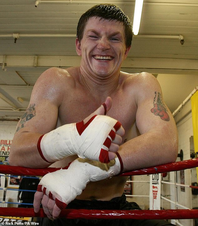 Ricky Hatton smiles during a press day at Bettabodies Gym in Denton, Manchester, in 2007