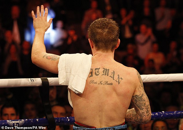 Ricky Hatton waves to the crowd after losing to Vyacheslav Senchenko in Manchester in 2012