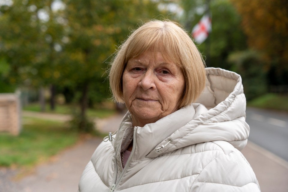 Val Ambrose, a 74-year-old retired admin worker, outdoors.