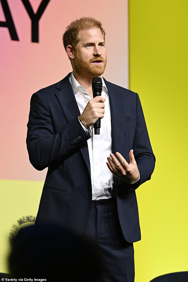 This afternoon, Prince Harry, 41, took to the stage to introduce the festival's first session, 'Thriving or Surviving: How Are Young People Doing in the Digital Age?'