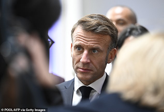 On Monday, Macron (pictured) accepted Lecornu's resignation, just 27 days after being appointed in the position