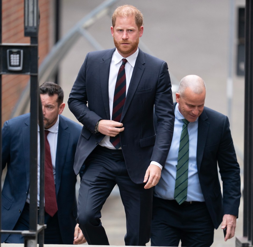 Prince Harry arrives at The High Court for day two of his trial against the home office.