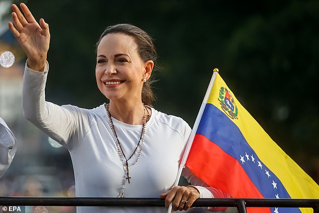 Maria Corina Machado at a campaign rally in Puerto La Cruz, Venezuela, last July