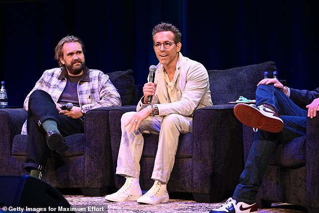 On September 25, Ryan shared with an audience in New Jersey, 'I'm there with my wife and we're about to walk in and my phone buzzes, and I look at it. It says Bill Murray... '[Blake] goes, "We have to go in!" 'I'm like, "F**k you!"