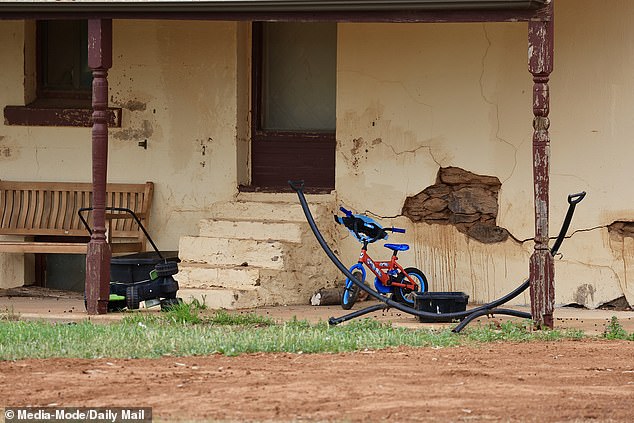At Mr Lamont's Balalie North home on Wednesday, two hours west of the homestead where Gus went missing, Gus's bicycles could be seen still parked on the verandah