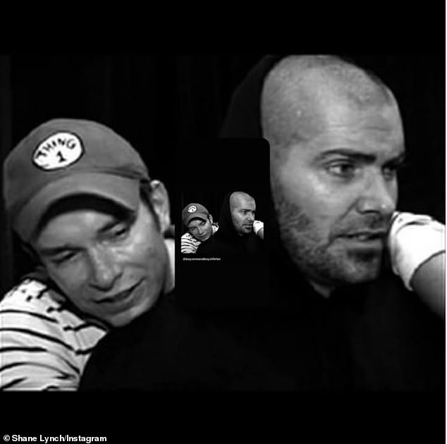 Fellow band member Shane posted a black and white shot of the two of them sharing a hug with three simple red hearts in the caption