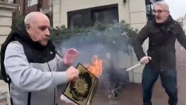 Hamit Coskun, 51, shouted ‘f*** Islam’ as he set fire to the holy text outside the Turkish consulate in London in February