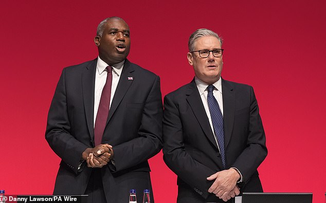 Ms Kearns has accused Labour of refusing to give the CPS crucial evidence that Beijing poses a national security threat to Britain in order to avoid harming trade. Sir Keir is pictured with Deputy Prime Minister David Lammy (file image)