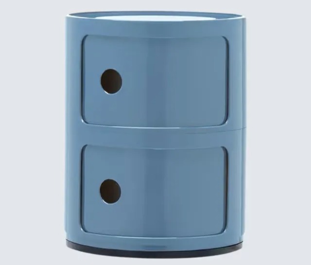 Kartell Componibili two-tier side table in blue.