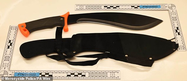 Two deadly machetes seized by officers in the aftermath of last year's stabbings