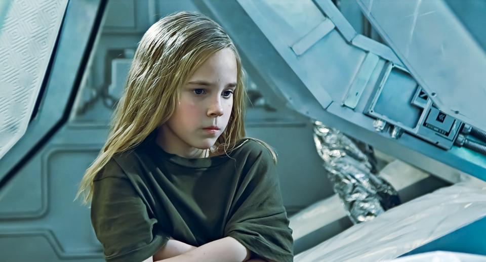 Carrie Henn as Newt in a scene from the film Aliens.