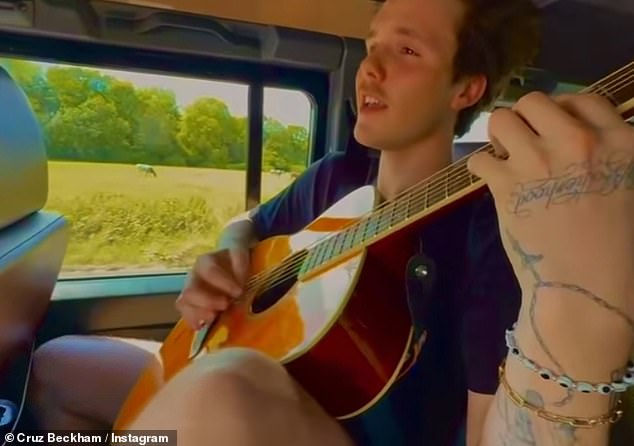 Later in July, Cruz shared sneak peak of new music as he strummed his guitar in the back of the car and sang the lyrics 'Green day in Paris'