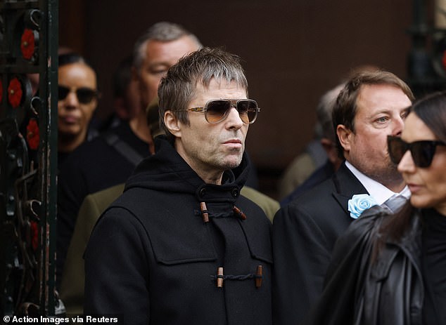 Oasis star Liam Gallagher leaves Manchester Cathedral after Hatton's funeral on Friday