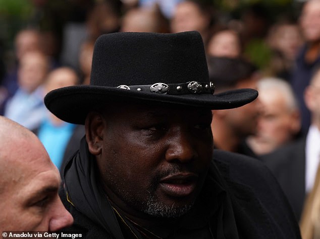 Boxer Derek Chisora attends Ricky Hatton's funeral at Manchester Cathedral on Friday