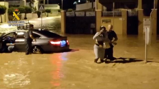 Others have been trapped in cars as roads turned into fast-flowing rivers while schools shut on Friday