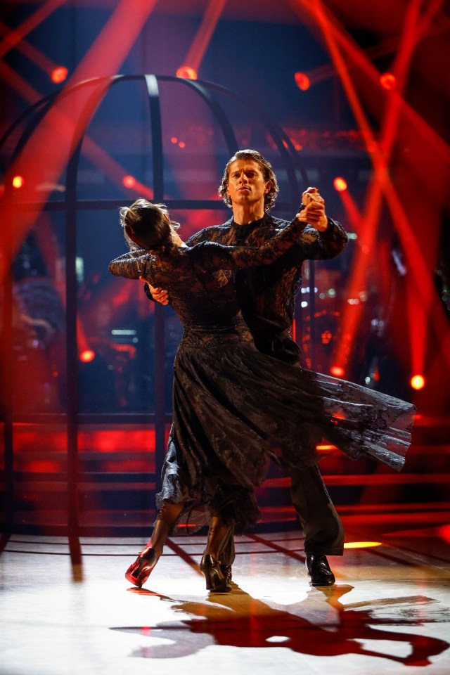 Katya Jones and Lewis Cope dancing on Strictly Come Dancing.