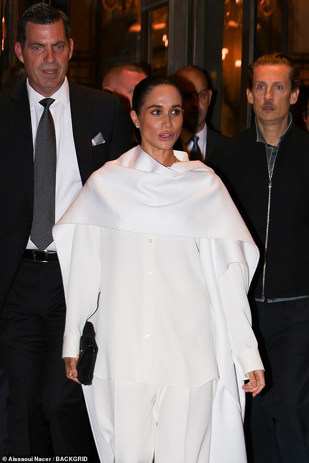 Meghan turned up, unannounced, at Paris Fashion week for the Balenciaga show— Balenciaga, a brand that faced a firestorm in recent years for advertisements that appeared to promote child pornography