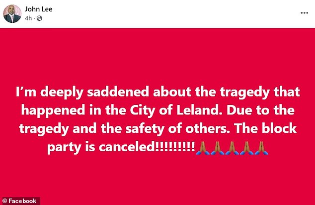 The mayor posted on Facebook just hours after the shooting