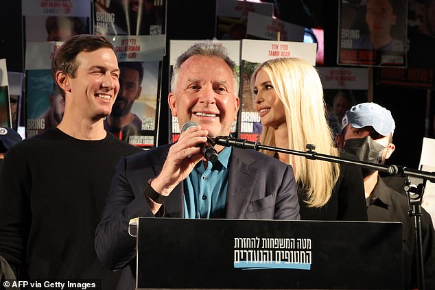 Jared was a key member of making the deal happen, as he traveled with US Special Envoy to the Middle East, Steve Witkoff (pictured with Jared and Ivanka), to Egypt to broker a ceasefire