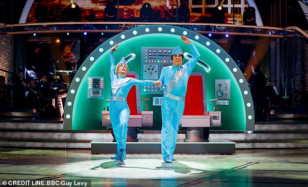 The Scottish presenter, 63, who is currently competing in this year's glitzy ballroom series with professional partner Jowita Przystal, 31, looked worlds away from his usual self as he debuted jet black hair and dramatic bushy eyebrows