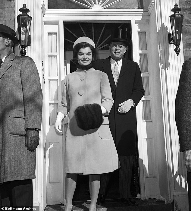 John F Kennedy launched his 1960 presidential campaign inside the home. He is pictured above leaving the home with Jackie for the White House on inauguration day on January 20, 1961, when he became America's 35th president