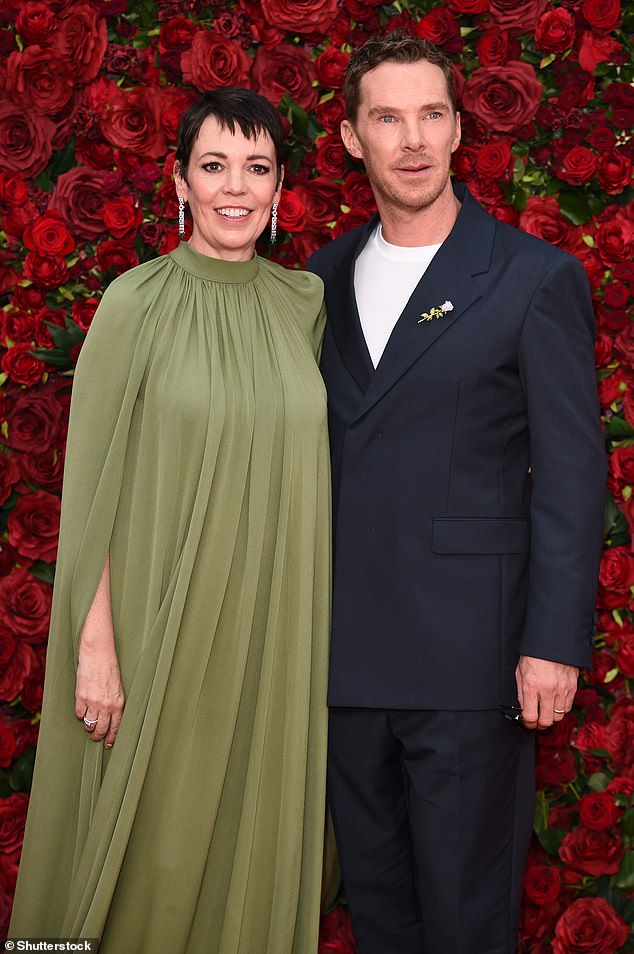Benedict's outing at the premiere comes after he and Olivia Colman gave fans an insight into the weirder side of fame as they appeared on an episode of Dish from Waitrose last month (Seen at The Roses premiere in August)